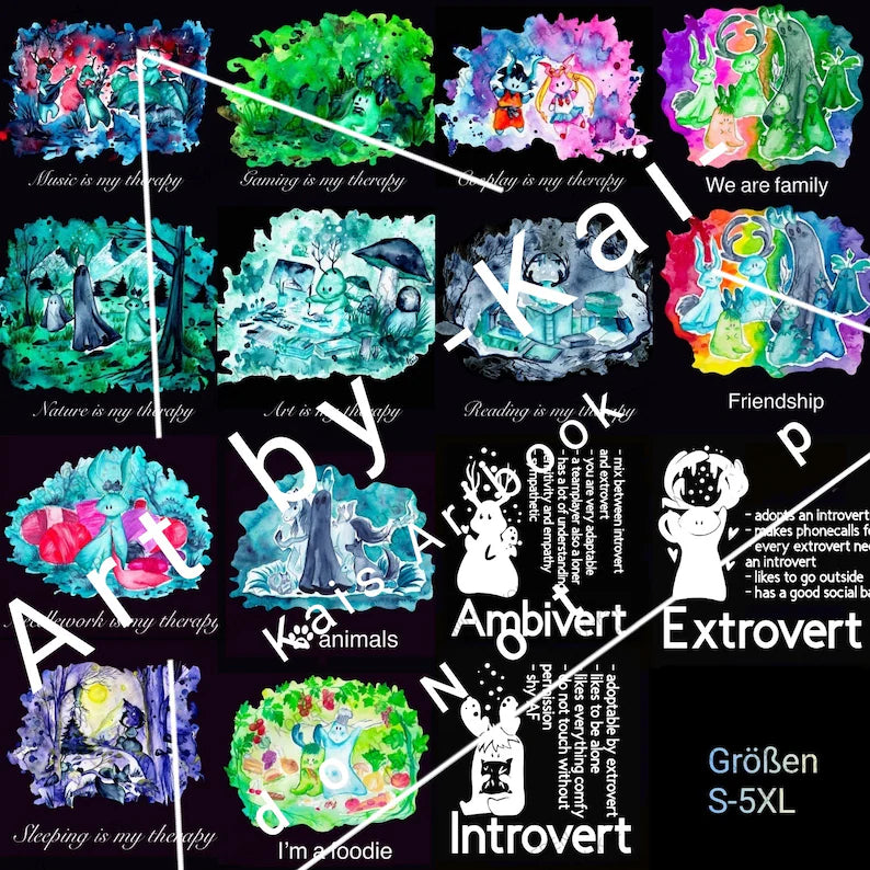 T-Shirt S-5XL Introvert, Ambivert, Extrovert