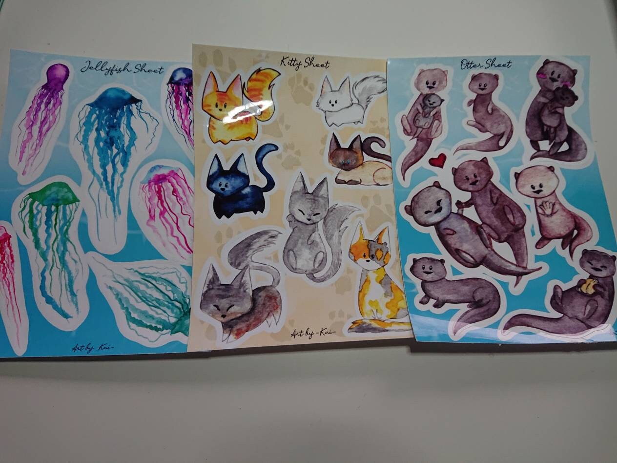 Stickersheet - Mehrere Sticker - Tiere, LGBTQ+ und vieles mehr
