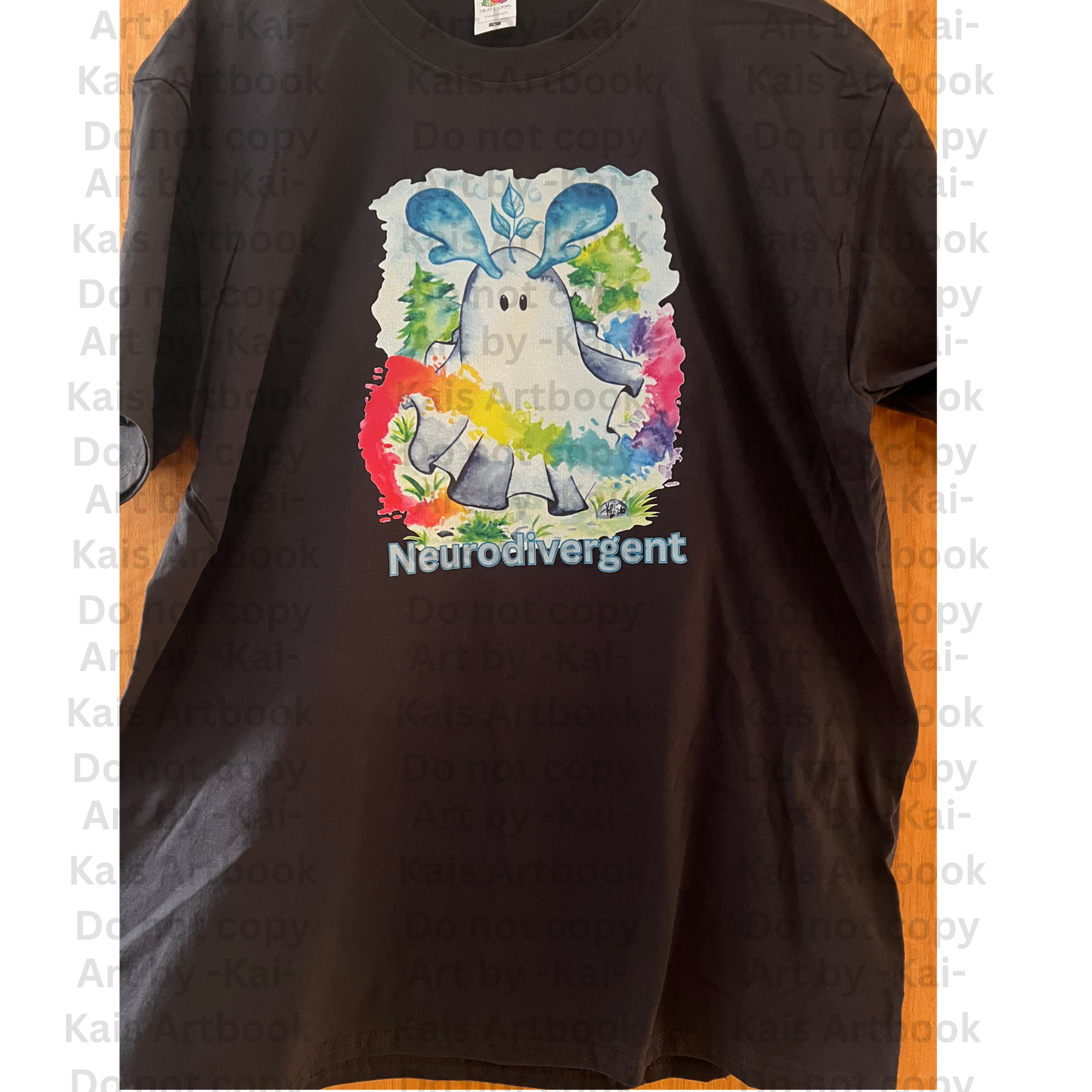 T-Shirt S-5XL Neurodivergent Waldgeist bunt NO AI - Original Art