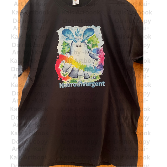 T-Shirt S-5XL Neurodivergent Waldgeist bunt NO AI - Original Art