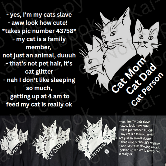 T-Shirt S-5XL Cat mom, cat Dad, cat Person