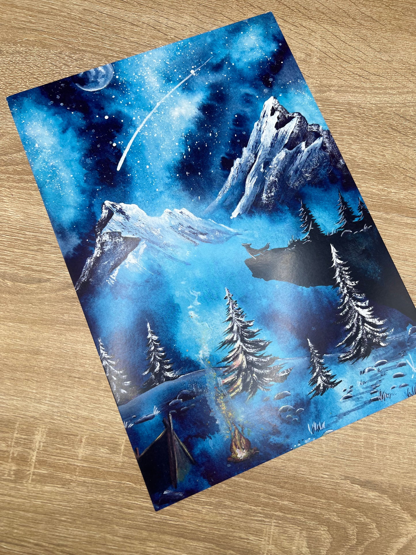 Poster A4 - Fantasy Galaxy Landschaften - NO AI