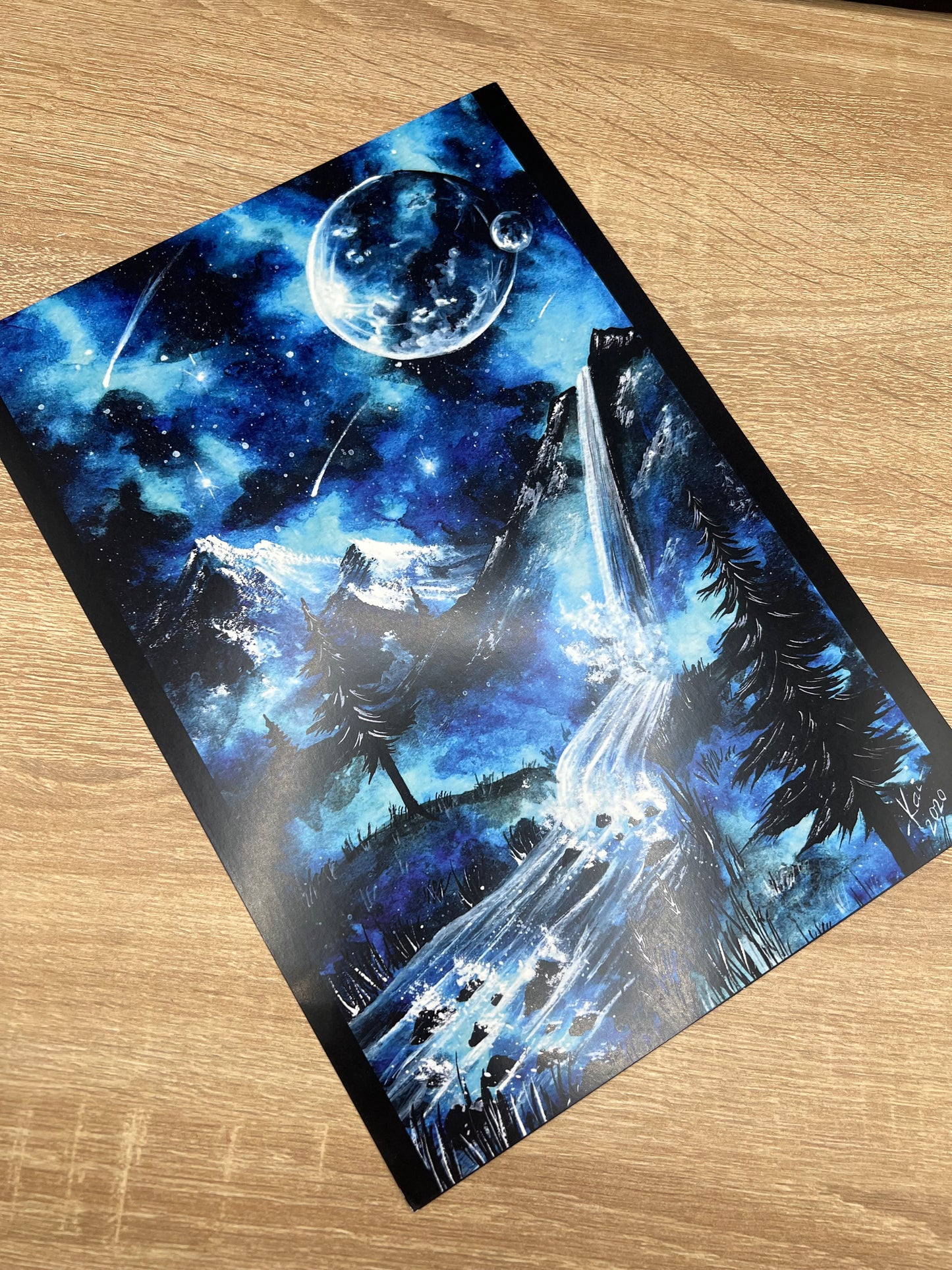 Poster A4 - Fantasy Galaxy Landschaften - NO AI