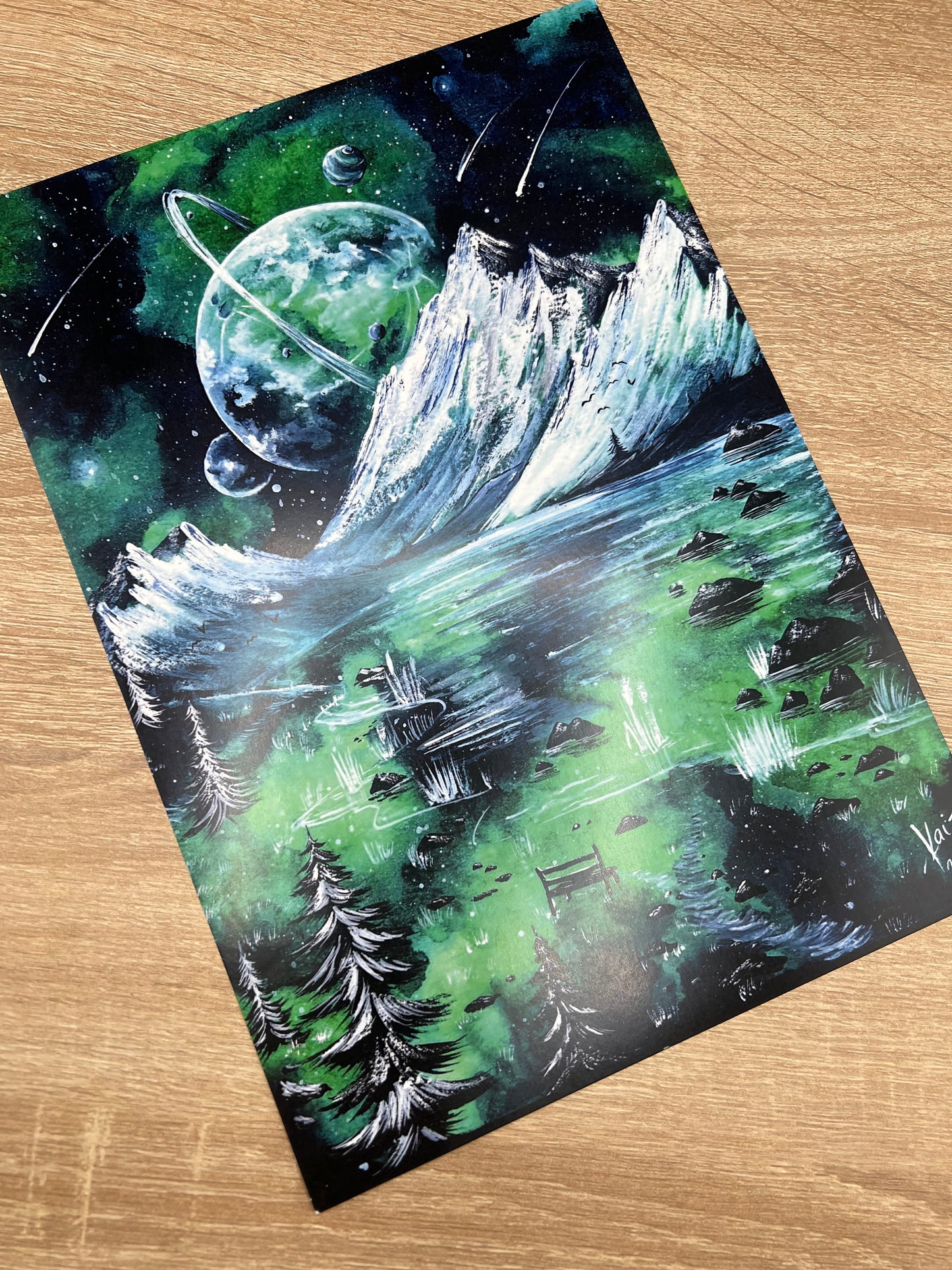 Poster A4 - Fantasy Galaxy Landschaften - NO AI