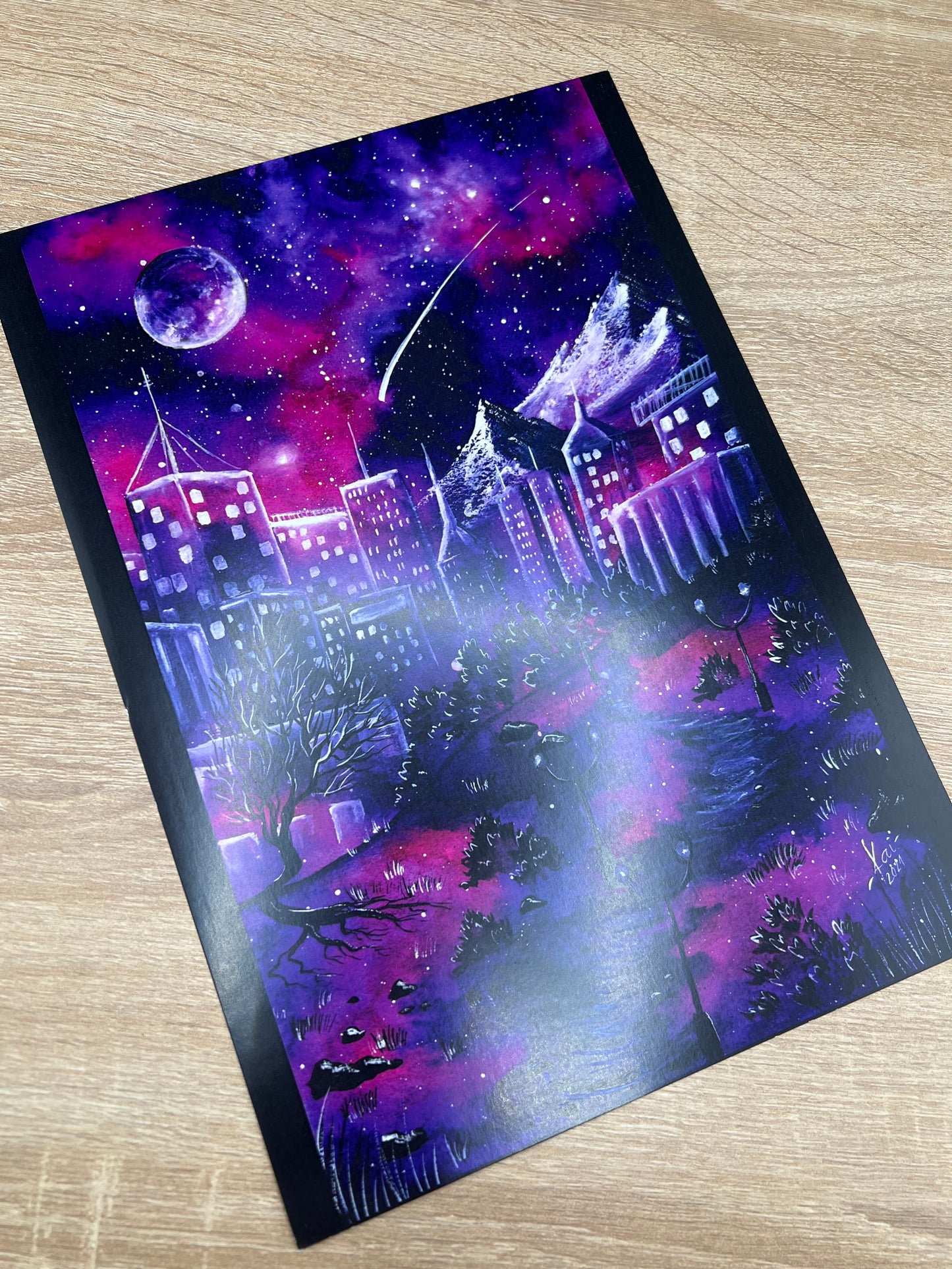 Poster A4 - Fantasy Galaxy Landschaften - NO AI
