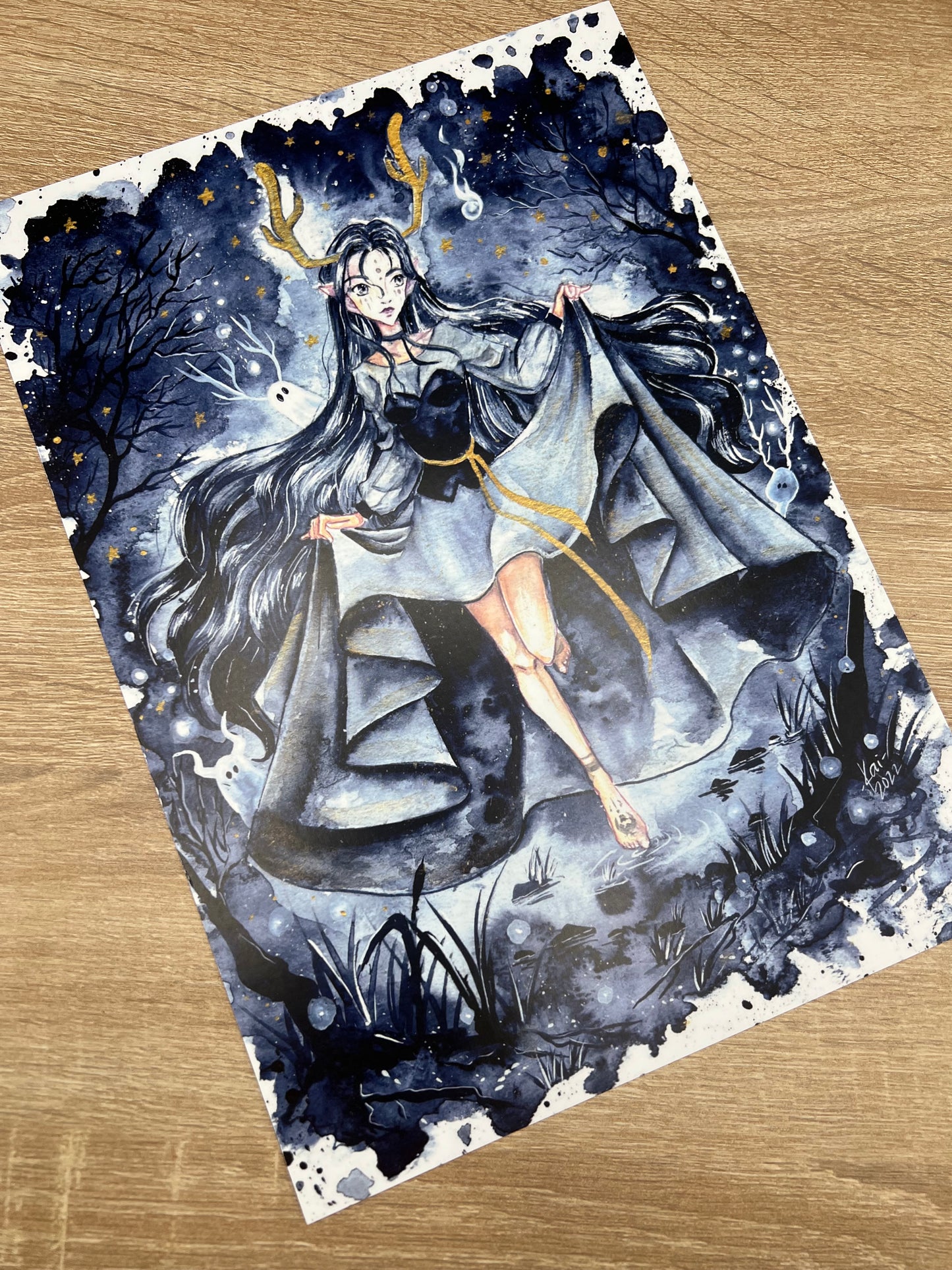 Poster A4 - Fantasy Galaxy Landschaften - NO AI