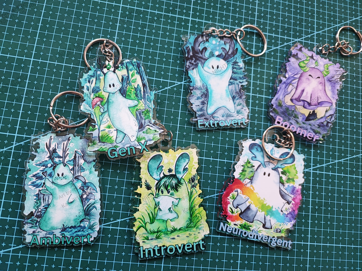 Keychain, Pin, Postkarte oder Sticker - Neurodivergent, Introvert, Extrovert, Ambivert, Millenial, Boomber, Gen X, Gen Z, Gen Alpha, Neurotypisch