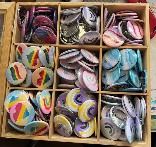 Postkarten, Buttons, Sticker und Sets LGBTQ, Lesbian, Trans, Gay, Bi, Pan, Nonbinary, Genderqueer